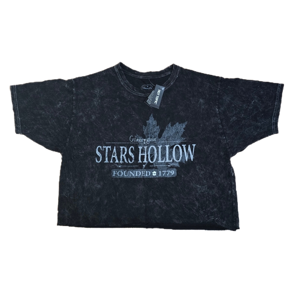 Gilmore Girls Stars Hollow Dark Wash Crop T-Shirt Women's Size XL Hot Topic NWT
